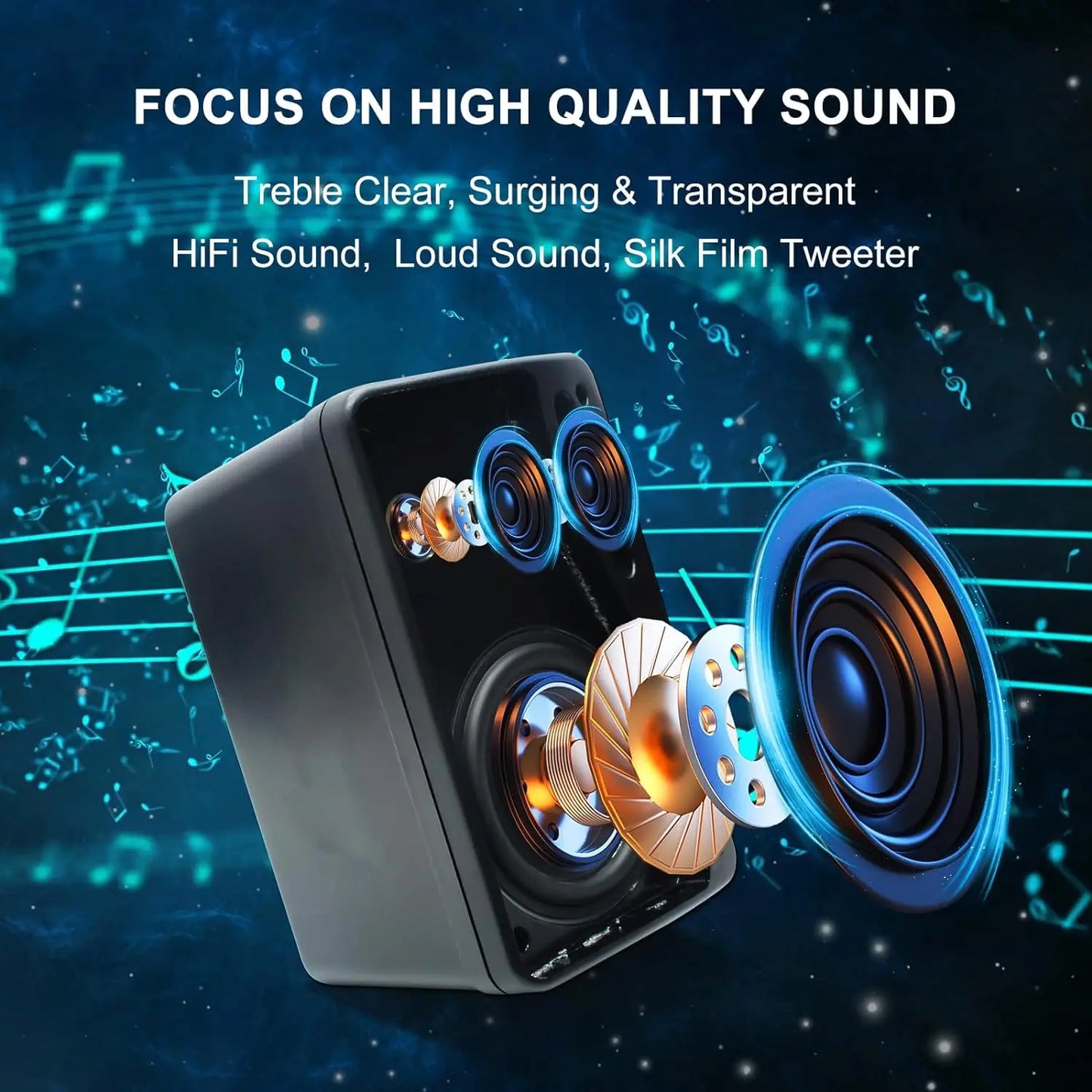 3.5-Inch Wired 200W Passive Outdoor Speakers — 3-Way Waterproof Wall-Mount Pair, ABS Weatherproof