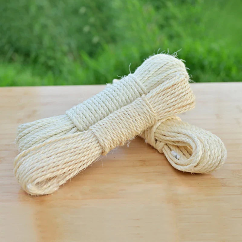Natural Sisal Cat Scratching Rope for Cat Trees and Posts — 4mm/6mm x 10/20/50m (33/66/164ft)