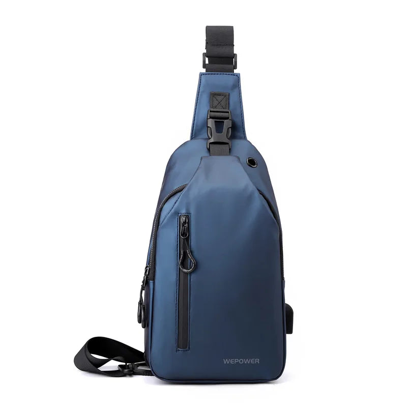 Men's Waterproof Large-Capacity Crossbody Sling Bag — Lightweight Single Shoulder Travel Bag