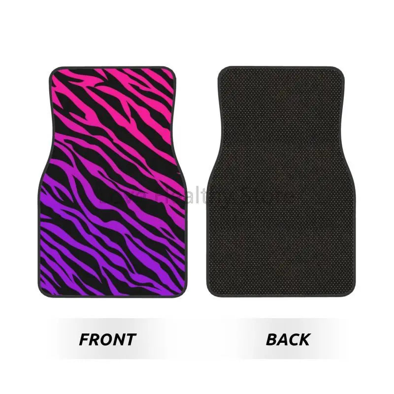 Zebra Stripe Car Floor Mats 4-Piece Non-Slip All-Weather Universal Mats for Sedan SUV