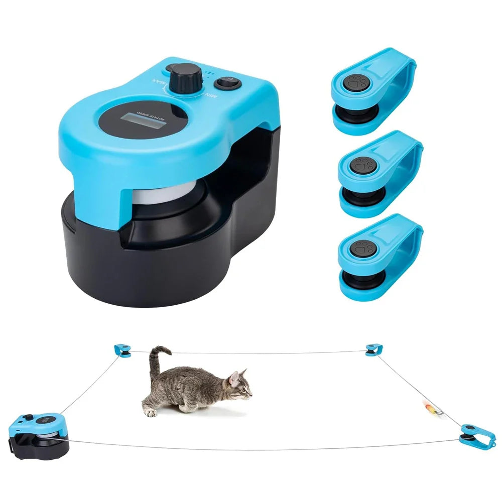 Interactive Cat Wheel Treadmill with Remote Adjustable Speed Indoor Cat Exerciser & Hunting Toy
