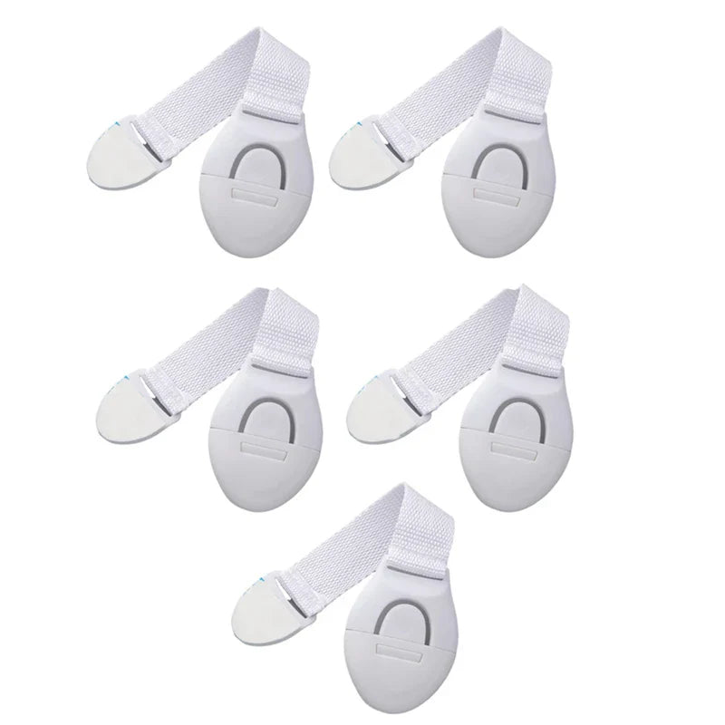 10/20-Pack Baby Safety Drawer and Cabinet Locks - Adjustable Webbing Strap Childproof Latches