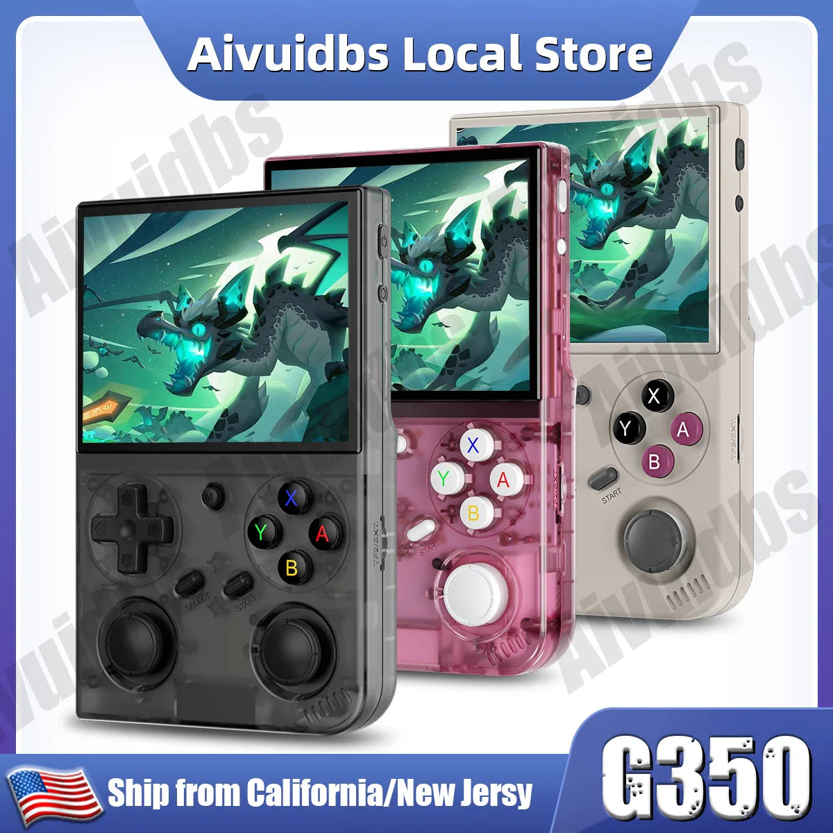 Handheld Retro Game Console 3.5-inch (8.9 cm) IPS Screen Linux Dual Joystick Vibration Motor Portable Gaming System — 4000 Built-in Games