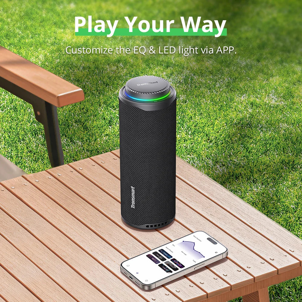 40W Portable Bluetooth Speaker — 2.1-Channel, IPX7 Waterproof, 18H Playtime, App EQ & TWS for Camping