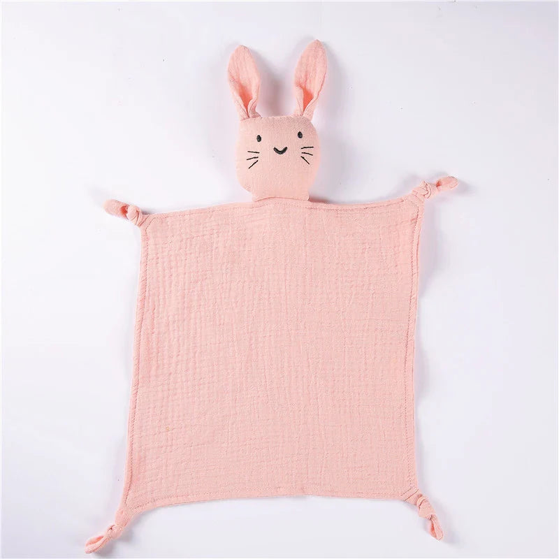 Baby Muslin Gauze Burp Cloth 30 x 30 cm (12 x 12 in) Cute Cat Double-Layer Cotton Saliva & Soothing Towel
