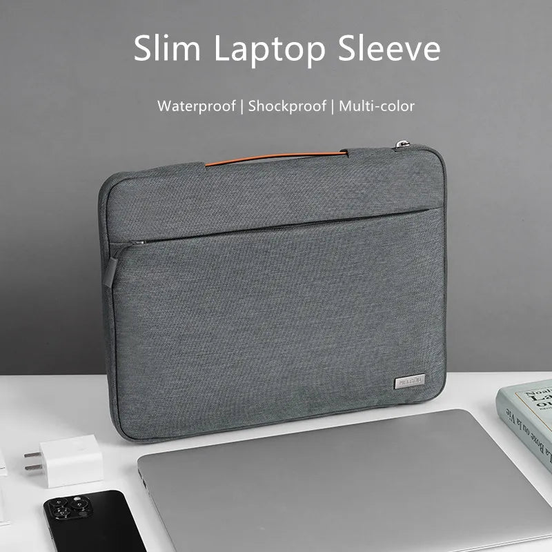Multi-Pocket Shockproof Laptop Sleeve with Handle — Zipper Case for 13/14/15.6/16-Inch Laptops (33–41 cm)