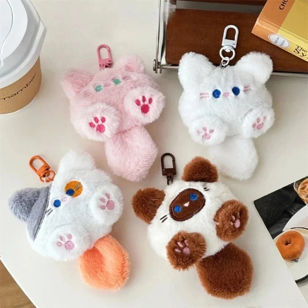Plush Cat Keychain Bag Charm – Cute Cat Doll Pendant for Backpack, Purse and Car Mirror, Gift for Girls & Couples
