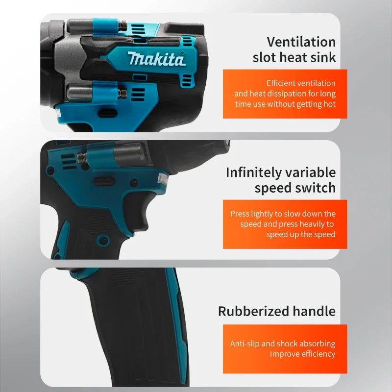 18V Brushless Cordless Impact Wrench 1000 N·m (737 lb·ft) High Torque Drill & Screwdriver