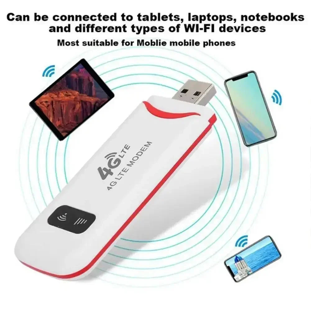 4G LTE USB Dongle 150Mbps Mobile Broadband Modem Stick SIM WiFi Router for Home & Office