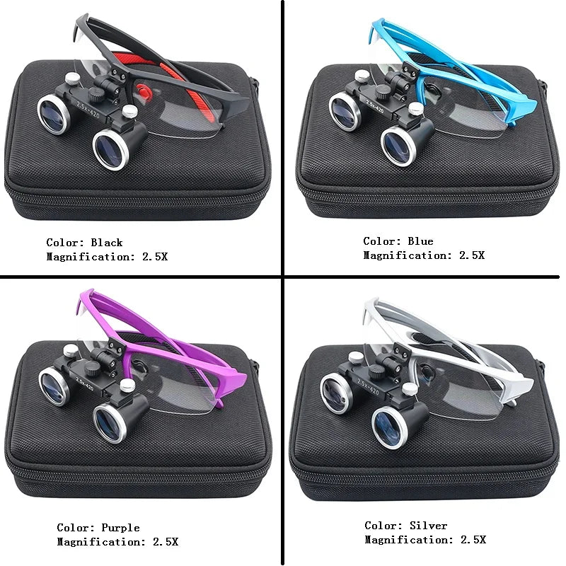 Dental Binocular Loupes 2.5x 3.5x Ultra-Lightweight Optical Magnification for Dental Surgery, 320-420 mm (12.6-16.5 in) Working Distance