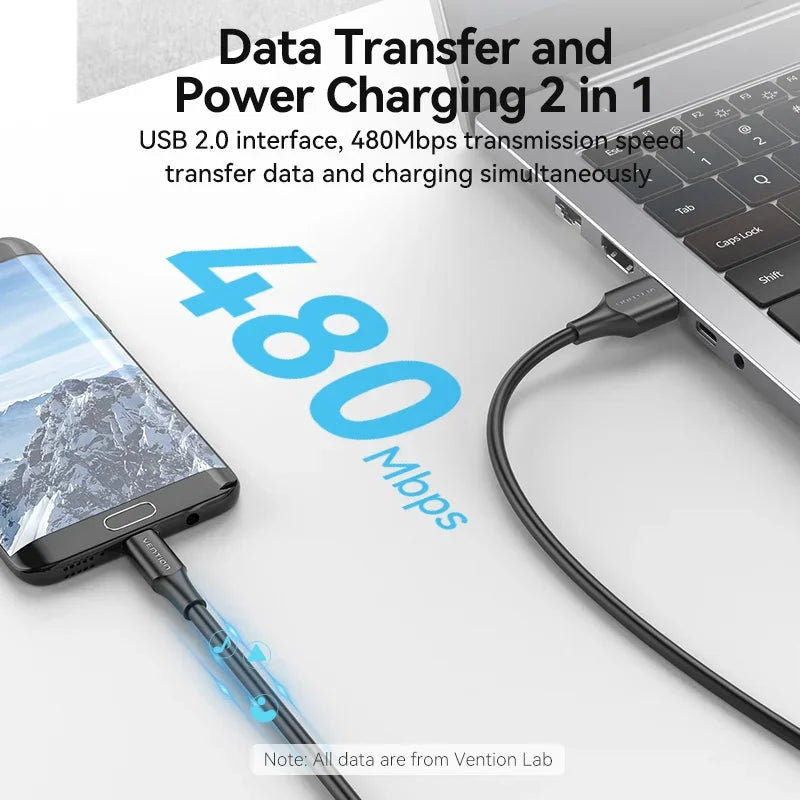 Micro USB 2.0 Cable — 2A Fast Charging & Data Sync, Multiple Lengths 0.25–3m (0.8–9.8 ft) — Compatible with Samsung, Huawei, Xiaomi, Redmi