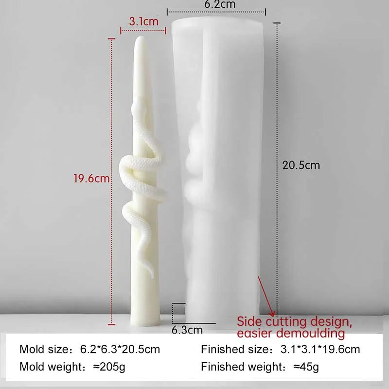 Geometric Spiral Long Rod Silicone Candle Mold for Handmade Aroma Candles & DIY Candle Making Supplies