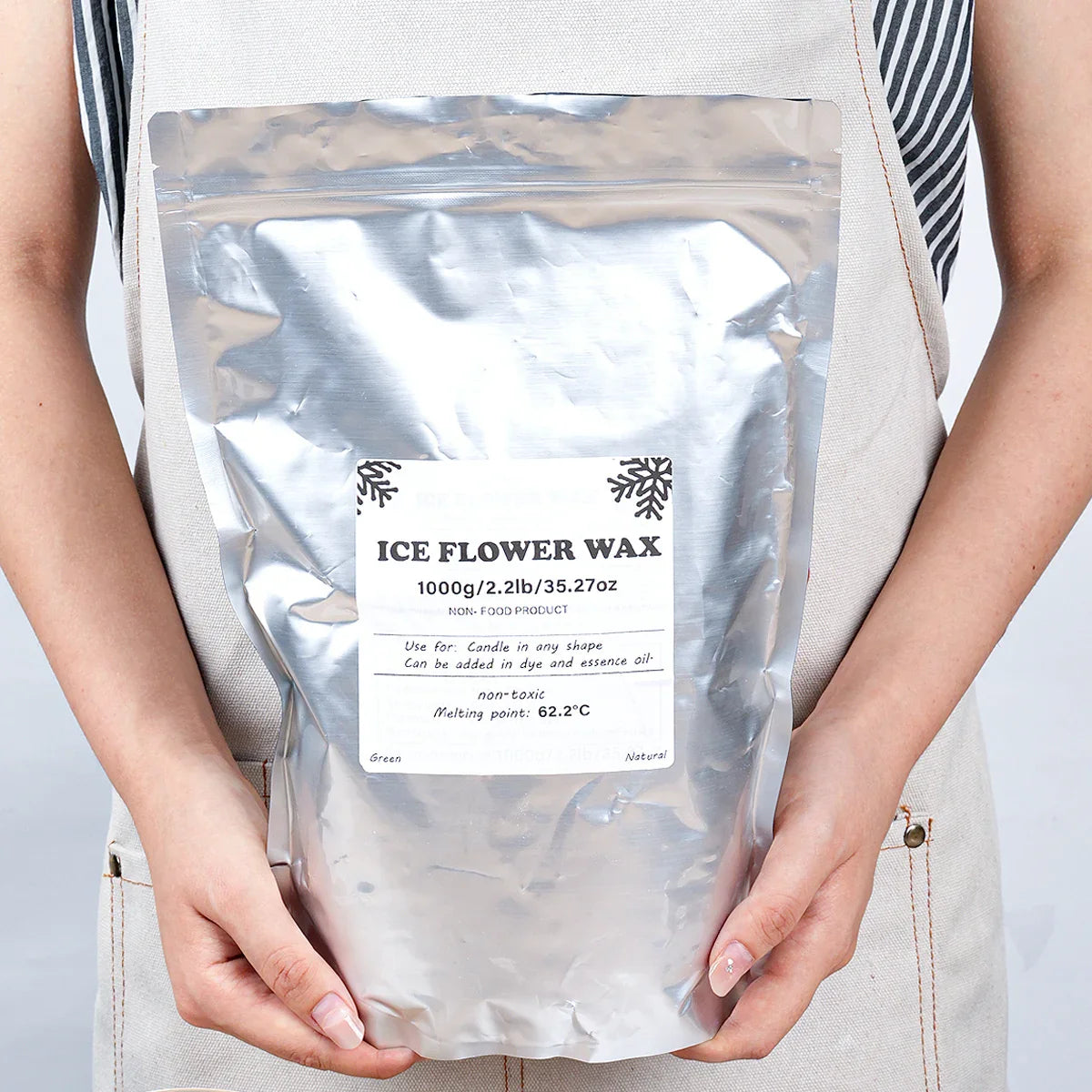 White Sand Wax 500–1000g (17.6–35.3 oz) for DIY Candle Making — Snowflake Wax Pearls & Ice Flower Scented Candle Accessories