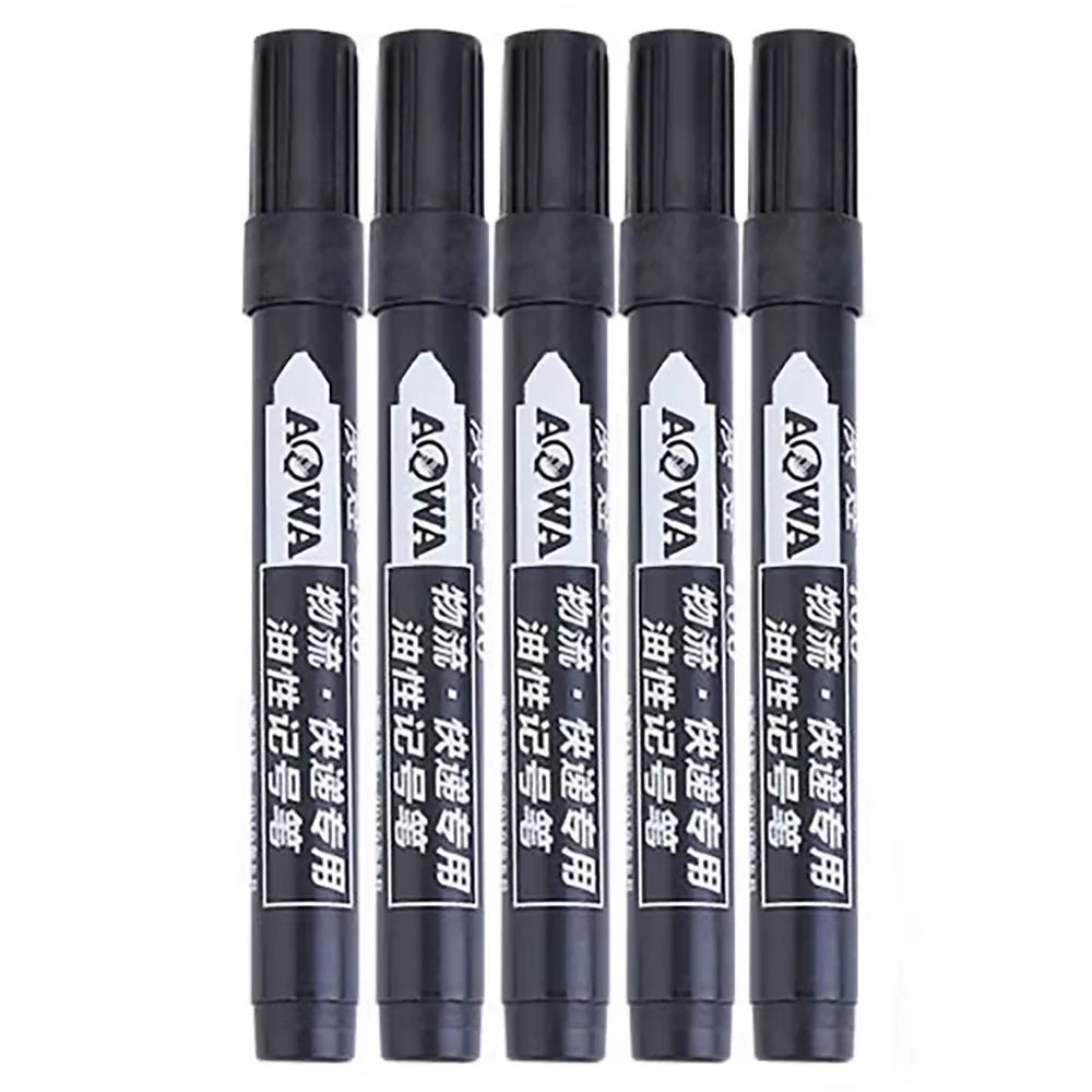 Permanent Paint Marker Pens – Waterproof Black Oil-Based Quick-Dry Markers for Tires & Oily Surfaces (3/9 Pack)