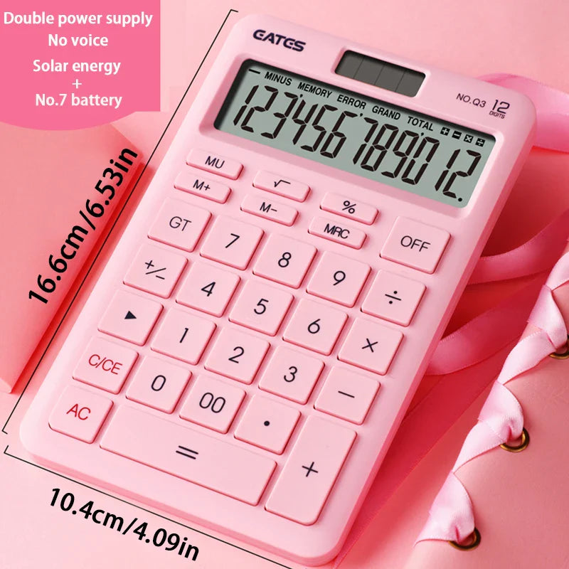 Solar 12-Digit Financial Calculator for Accounting, Students & Office Use
