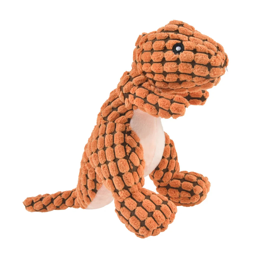Plush Dinosaur Chew Toy for Dogs & Cats - Interactive Fleece Plush for Small Dogs