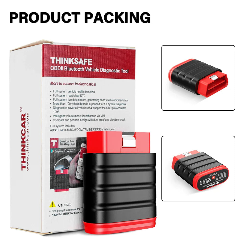 OBD2 Bluetooth Scanner & All-System Code Reader — Bi-Directional Auto Diagnostic Tool with 6 Reset Functions (Throttle Matching, EPB, TPMS, ABS, SAS, Oil)
