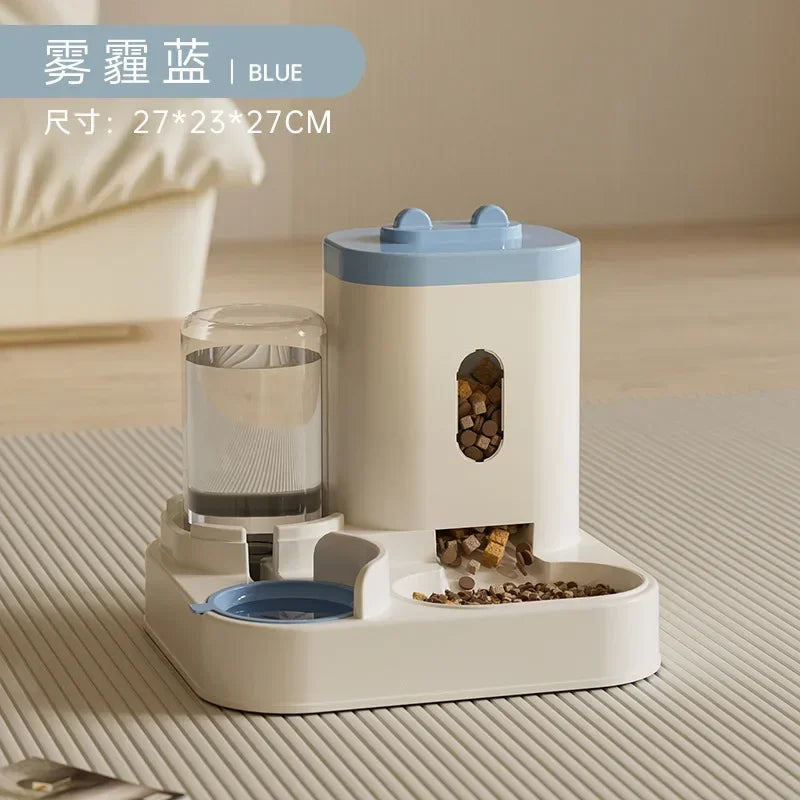 Automatic Gravity Pet Feeder with Water Fountain – Large Capacity Dog & Cat Food Dispenser