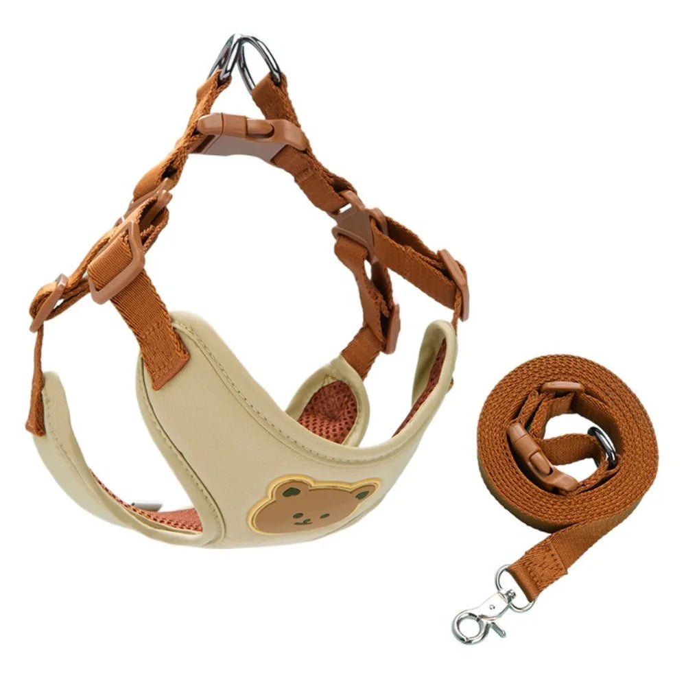 Adjustable Anti-Escape Pet Harness & Leash Set - No-Pull Chest Strap Vest for Dogs & Cats, Outdoor Walking