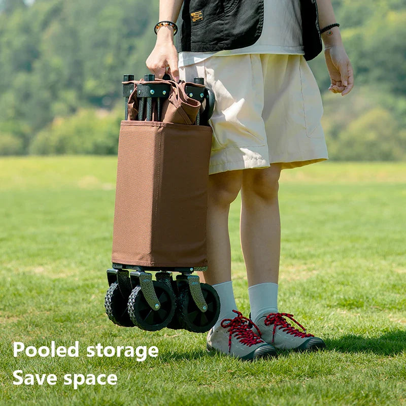 Heavy-Duty Portable Folding Wagon – Collapsible Large Capacity Camping & Outdoor Trolley for Shopping, Picnic, BBQ, Fishing