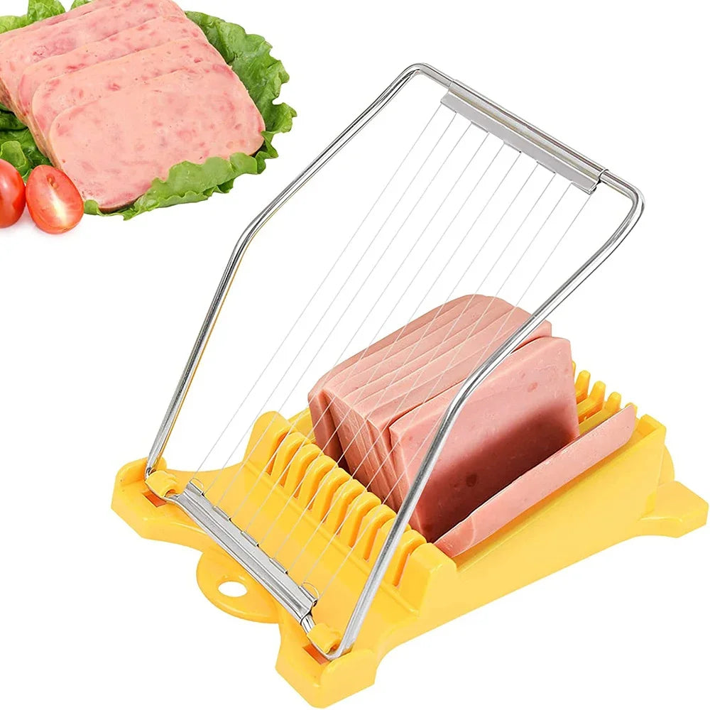 Multi-Function Stainless Steel Egg & Luncheon Meat Slicer, Banana Cheese Strawberry Cutter Kitchen Gadget