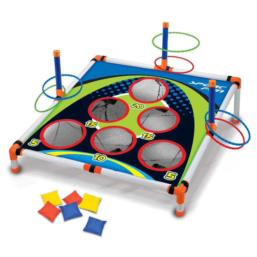 Portable Cornhole Toss Board Set – Easy Assemble Outdoor Yard Game for Kids & Adults 27.9 x 27.9 x 18.3 in (71 x 71 x 46.5 cm)