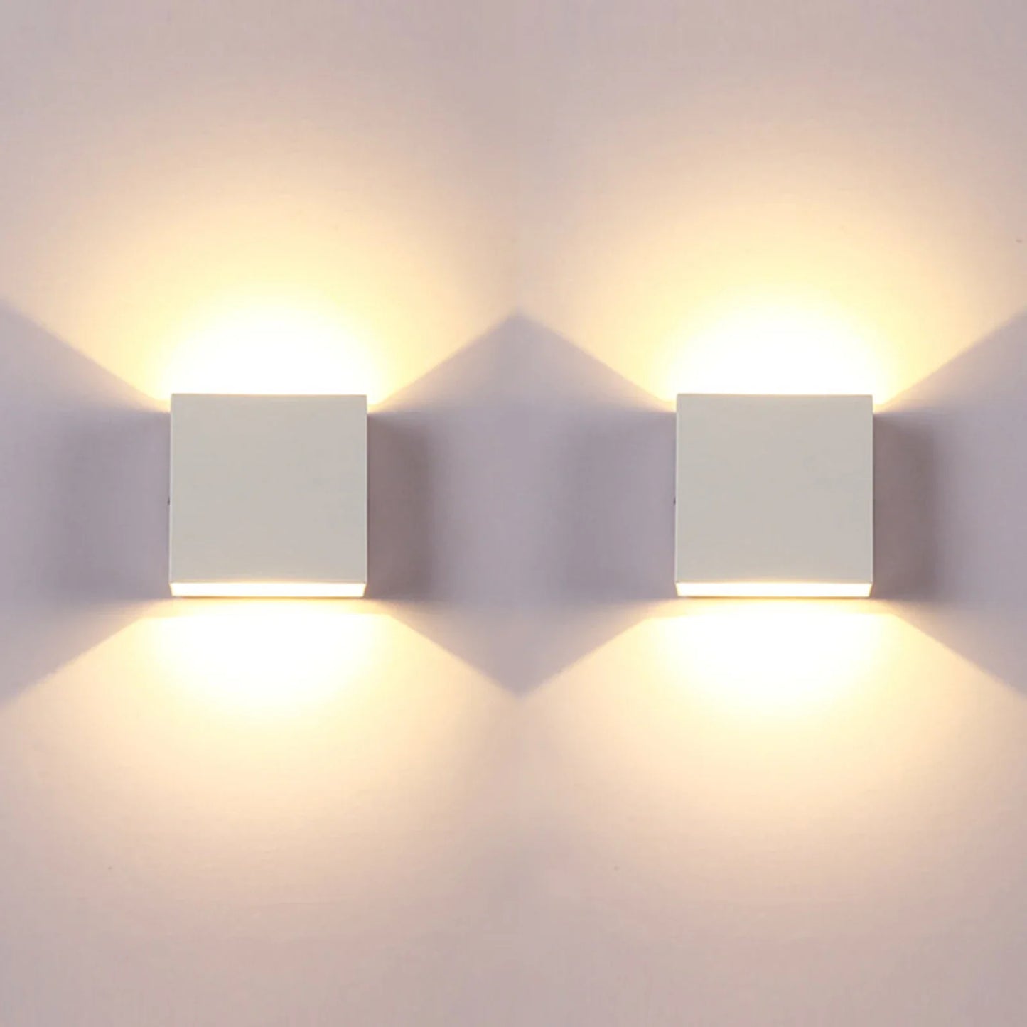LED Up-Down Wall Sconces 2-Pack 6W - Modern Indoor Wall Lights for Living Room Hallway Bedroom