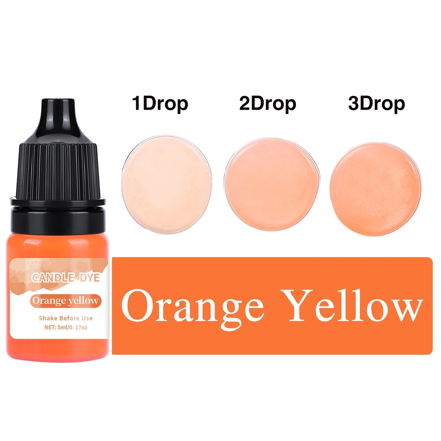 5 ml (0.17 fl oz) Liquid Candle Wax Colorant – Non-Toxic High-Concentration Pigment for Soy Candles & Soap DIY