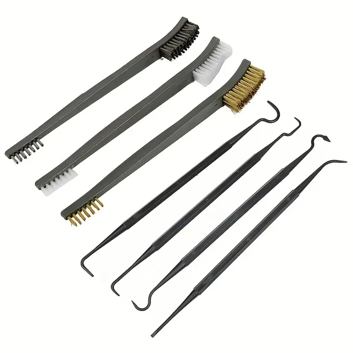 3/4/7-Pack Double-Ended Hook & Wire Brush Set – Reusable Cleaning & Polishing Brushes for Car, Home & DIY