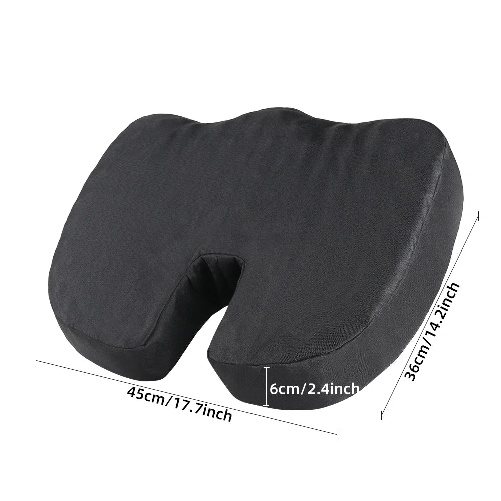 U-Shaped Memory Foam Seat Cushion – Breathable Wave Massage Cushion for Coccyx & Buttock Pressure Relief (45×36×6 cm / 17.7×14.2×2.4 in)