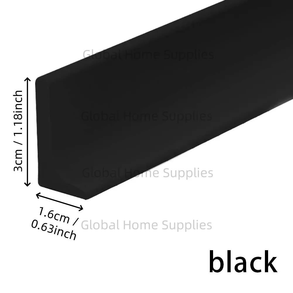 Silicone Shower Threshold Water Dam Strip — Bottom Seal for Glass Shower Door, Wet/Dry Separation, Adjustable 50–300cm (1.64–9.84ft), Heights 3–5cm (1.18–1.97in)