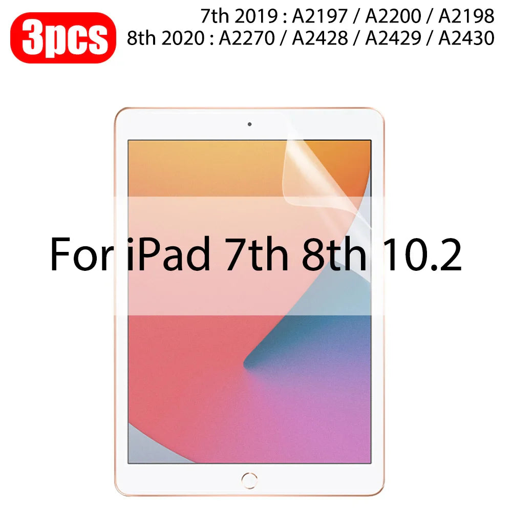 3-Pack Paper-Like Matte PET Screen Protector for iPad Air & Pro — 10.5–12.9 in (26.7–32.8 cm), Anti-Glare Pen-Friendly