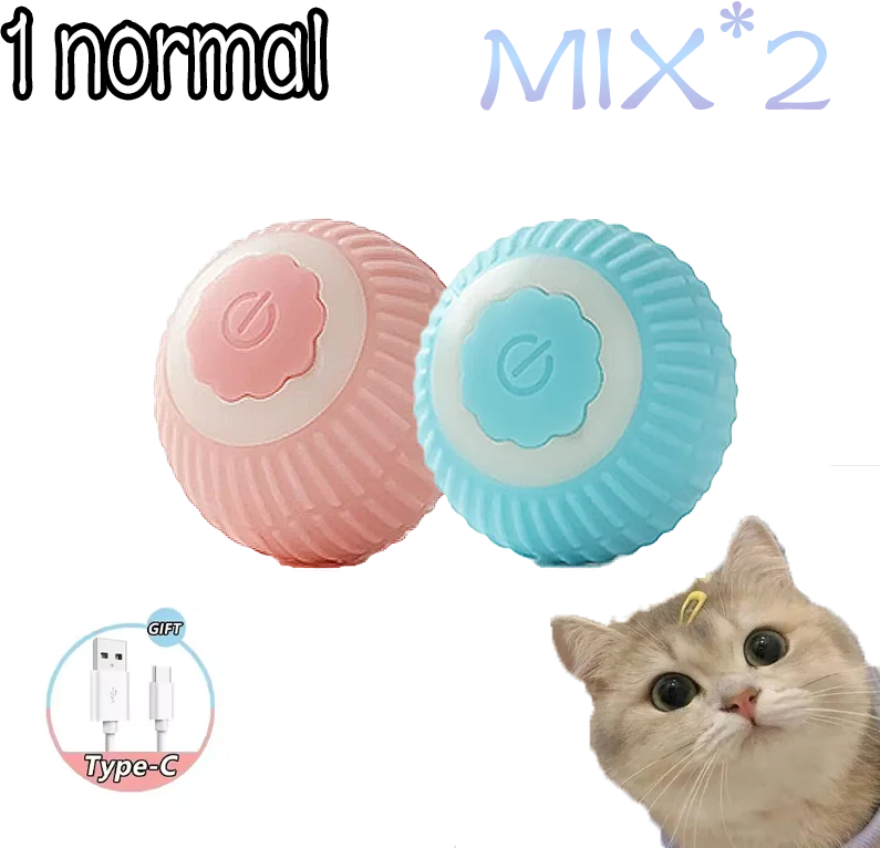 Automatic Rolling Ball Cat Toy – USB-C Rechargeable Interactive Silicone Magic Ball, Prey-Simulating Training Toy for Cats