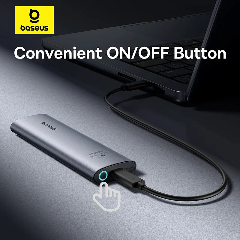 M.2 NVMe SSD Enclosure USB-C 3.2 Gen2 10Gbps – Up to 8TB Aluminum External Case (2280/2260/2242/2230) with ON/OFF Button & Cooling