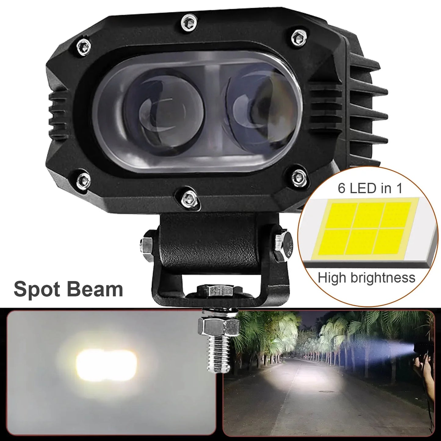 4 in (100 mm) LED Pod Light - Combo Spot + Flood Beam 9-30V Driving Work Fog Light for Car Motorcycle ATV UTV SUV Off-Road 4x4 Boat Truck