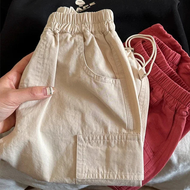 Kids Cargo Overalls Pants - Wide Leg Ankle-Length with Elastic Waist, Unisex Boys & Girls (4-6 Years)