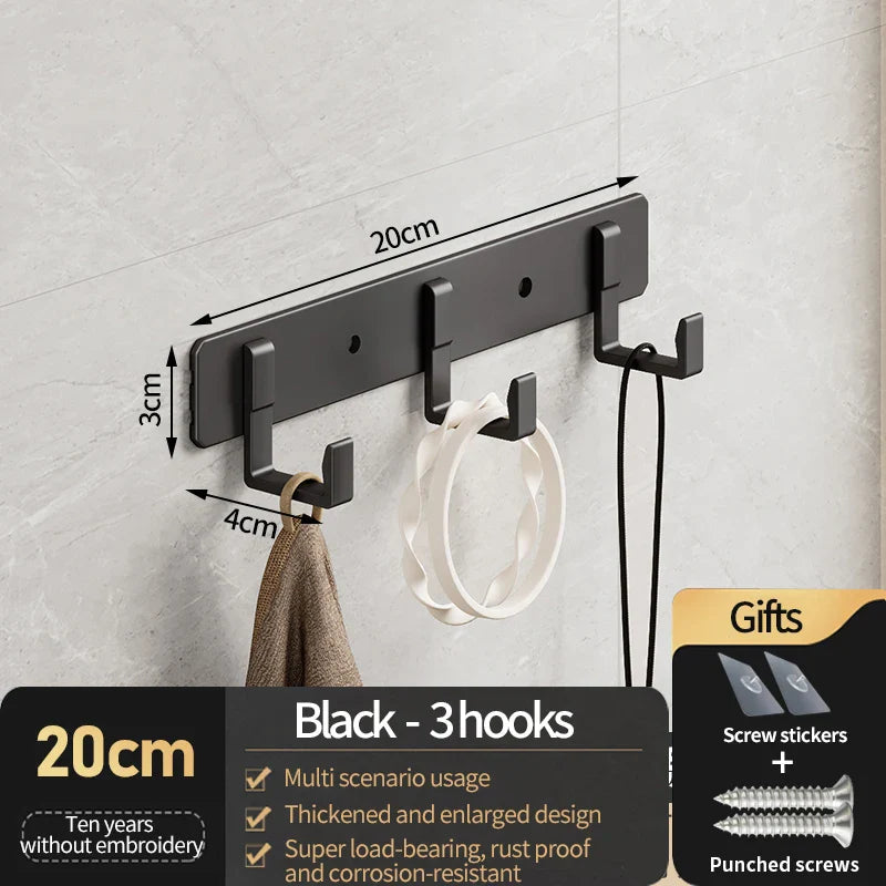 Heavy Duty Aluminum Wall Hooks for Coats & Bags, Entryway, Closet & Wardrobe Robe Hooks (1-3 Pack)