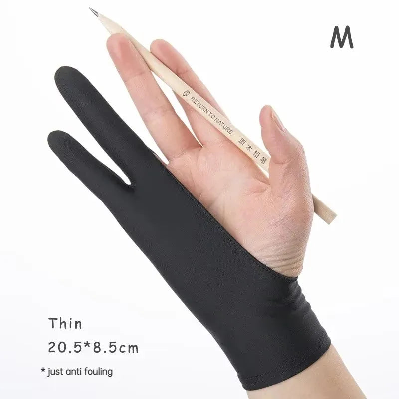 Two-Finger Anti-Touch Drawing Gloves for Tablets – Anti-Fouling Artist Screen Touch Gloves