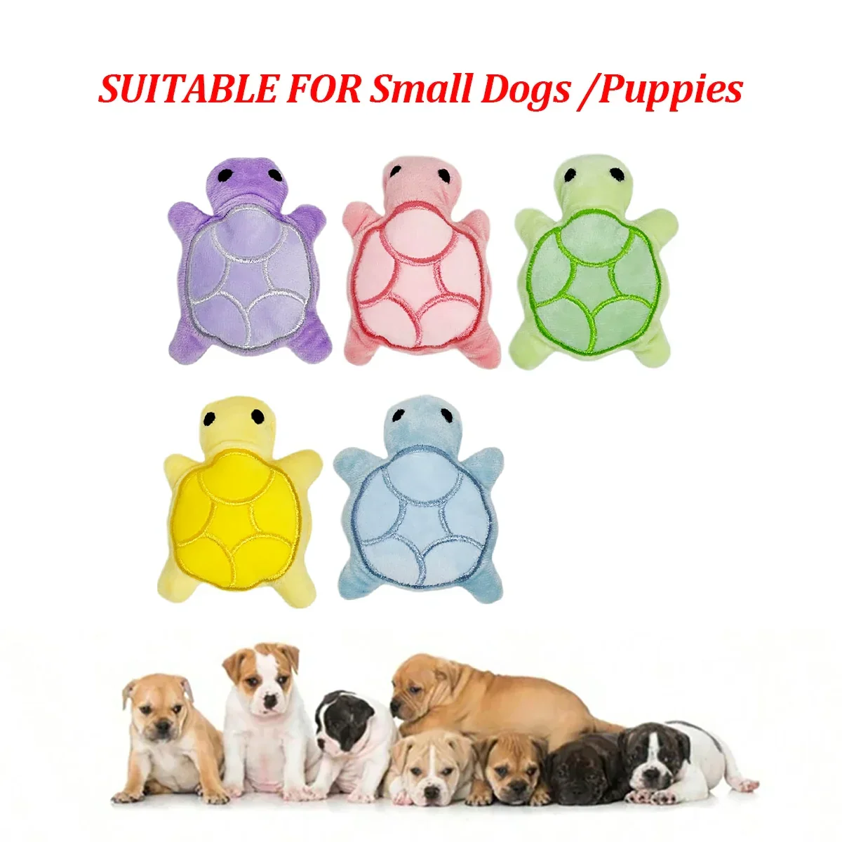 Plush Turtle Dog Toy for Puppies - Teething Chew Toy, Bite-Resistant Fleece for Dental Health & Interactive Play