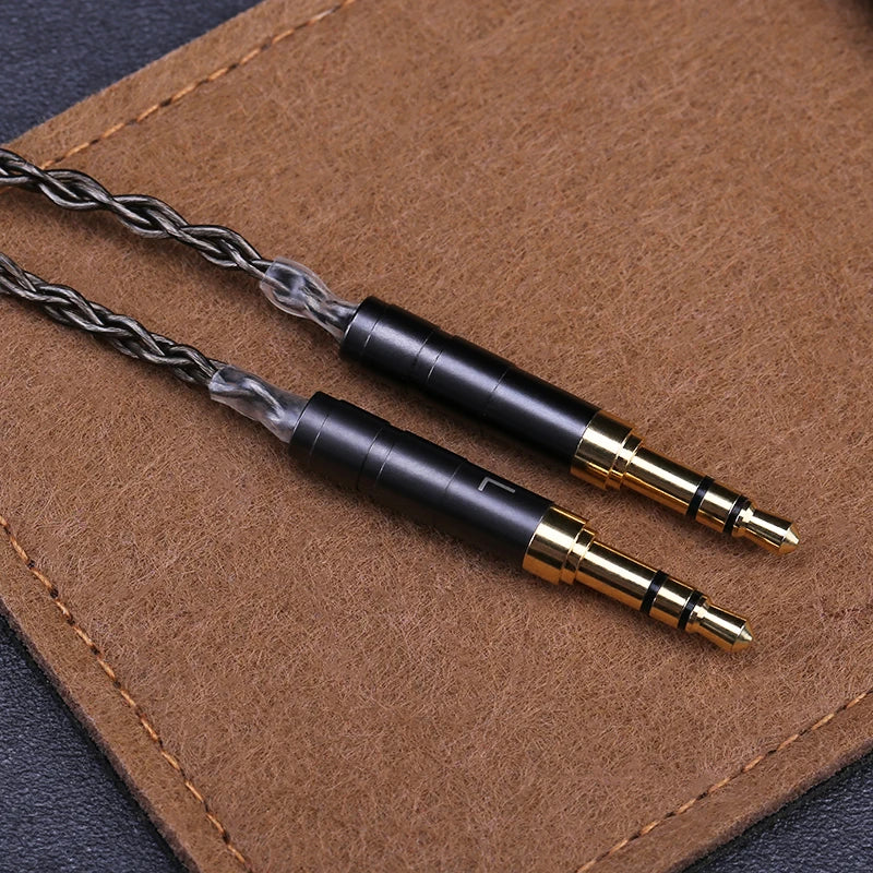 8-Core 1-to-2 Headphone Cable Silver-Plated Copper — 3.5 / 2.5 / 4.4mm Balanced to Dual 3.5mm, 2m / 3m