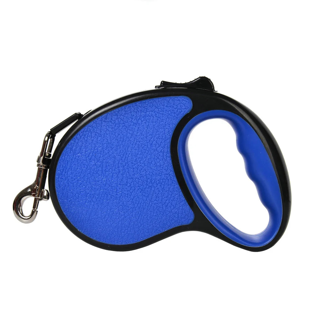 Retractable Dog Leash 3m/5m (9.8ft/16.4ft) Nylon Rope with Quick-Release ABS Case and Paw Print Keychain
