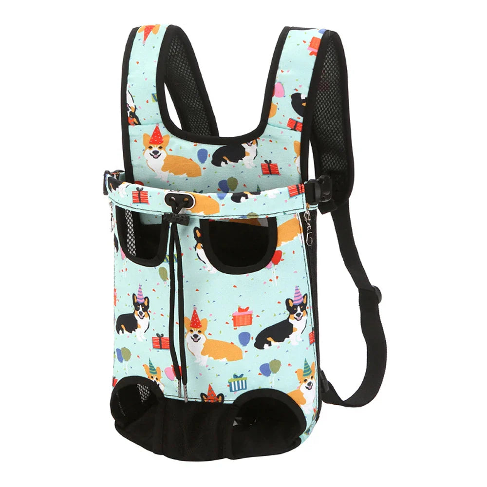 Adjustable Double-Shoulder Pet Carrier Backpack – Breathable Cat & Small Dog Travel Bag, Hands-Free Hiking Carrier