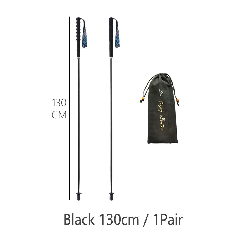 Ultra-Light Carbon Fiber Folding Trekking Pole Adjustable 110–130 cm (43–51 in) Collapsible Hiking and Walking Stick