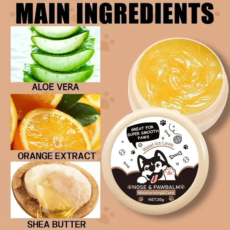 20g (0.7 oz) Dog Nose & Paw Balm, Paw Protector Moisturizing Gel for Dogs & Cats, Crack Repair