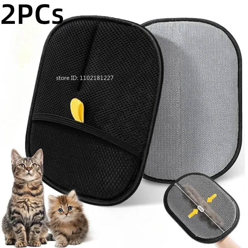 Double-Sided Pet Grooming Gloves Reusable Hair Remover for Dogs and Cats 1–4 Pack