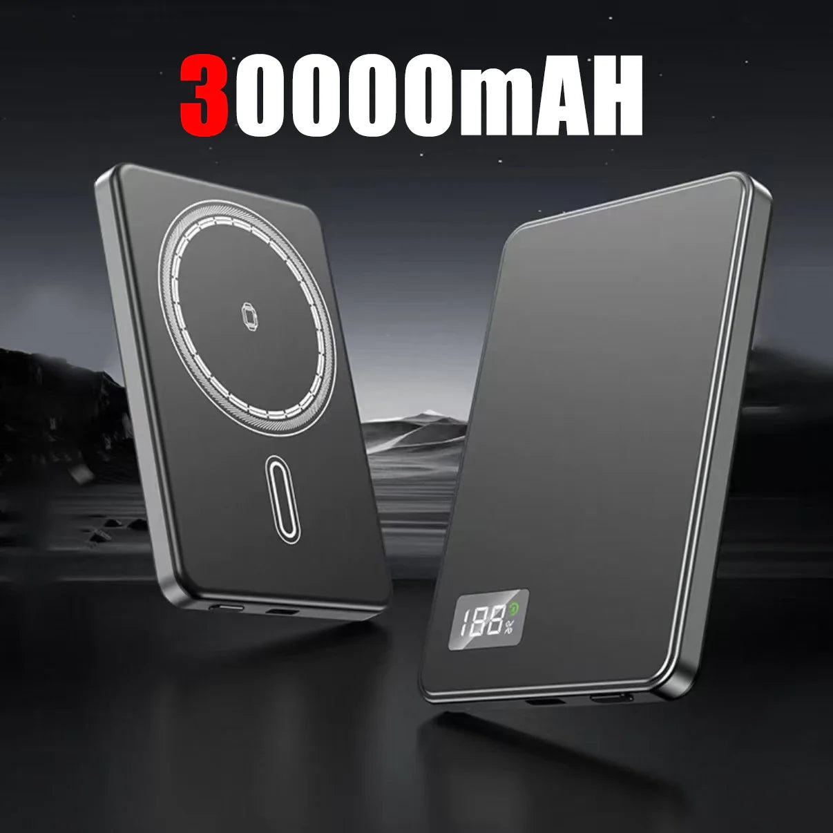 50000mAh Magnetic Wireless Power Bank PD 22.5W Fast Charge — MagSafe Compatible Portable Charger for iPhone Samsung Xiaomi