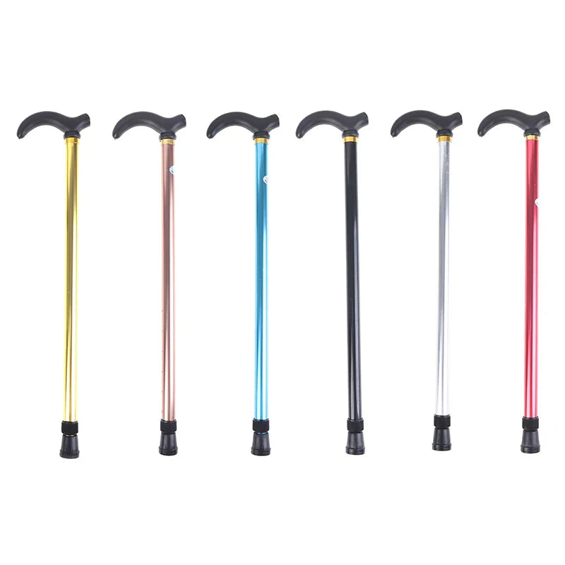 Adjustable Telescopic Aluminum Walking Cane T-Handle 75–90 cm (29.5–35.4 in) Anti-Skid Rubber Tip