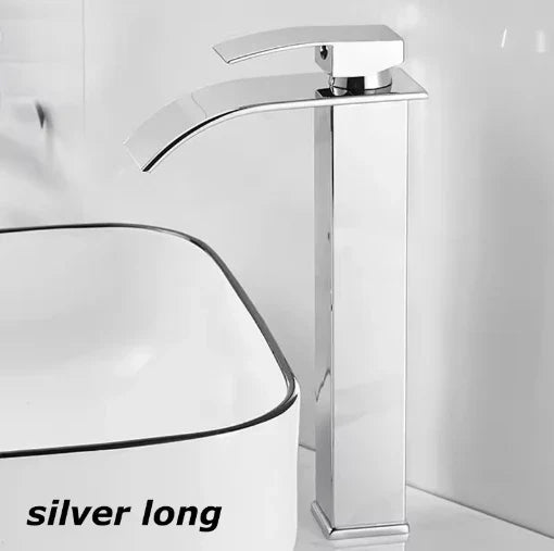 Stainless Steel Deck-Mounted Basin Faucet for Bathroom - Hot & Cold, Classic Style