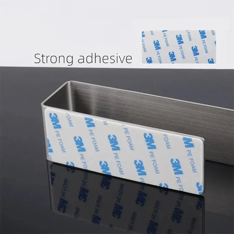 Self-Adhesive 304 Stainless Steel Towel Rack - Single Rod, 23cm / 37cm (9.1" / 14.6") Brushed Finish No-Drill Bathroom & Kitchen Towel Bar