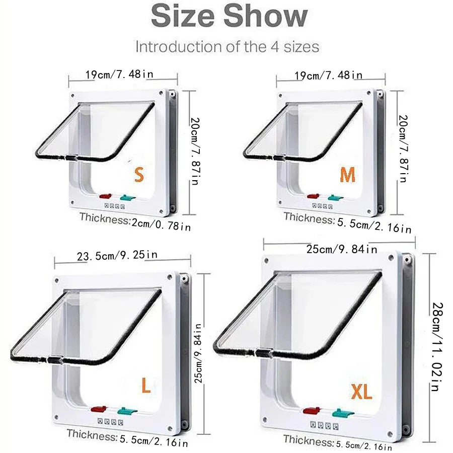 1-Pack Pet Door for Glass & Acrylic Panels — Two-Way Cat & Small Dog Flap